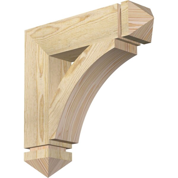 Ekena Millwork Thorton Arts & Crafts Rough Sawn Bracket, Douglas Fir, 4"W x 18"D x 18"H BKT04X18X18THR03RDF - main